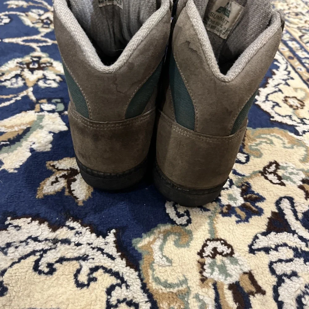 Vintage EMD Summit Boots Men's Size 9.5 Brown Suede Canvas Hiking Shoes